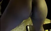 Black girl shitting on her knees