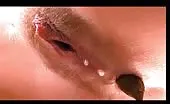Hairy babe shitting in close up