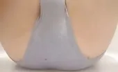 Shitting in grey panties and masturbating