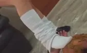 Cosplay schoolgirls poop on lucky guy