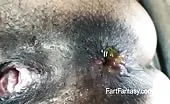 Black girl shits in close up
