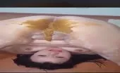 Pooping on her own face