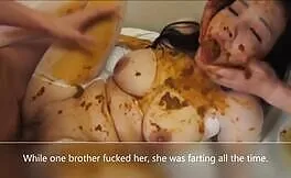 Nasty teen forced to eat poop after hardcore sex