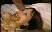 She covered her entire body with fresh shit