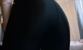 Filled black yoga pants with poop