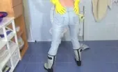 Fisting her tight pussy and ass