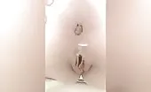 big turd dropped over toilet